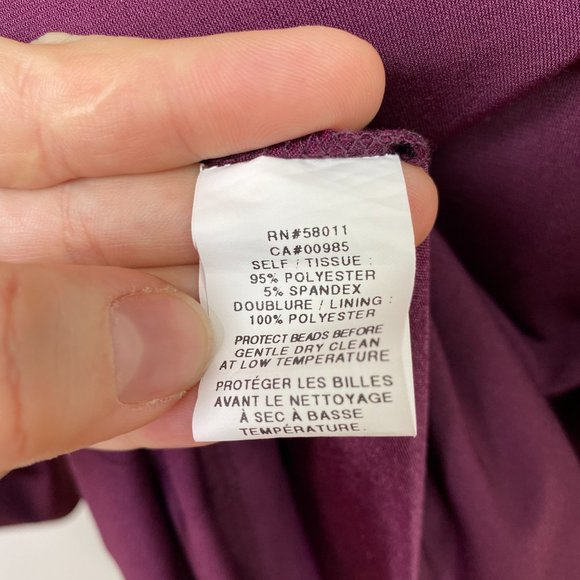 Dress By David Meister, Size US 8, Maroon, burgundy, embroidered bead flower - Picture 13 of 16